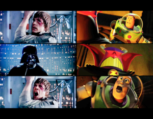 star wars riferimento easter egg zurg darth vader buzz luke skywalker