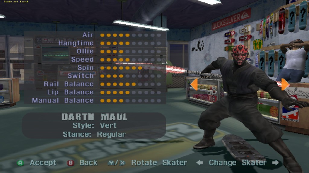 tony hawk's pro skater darth maul