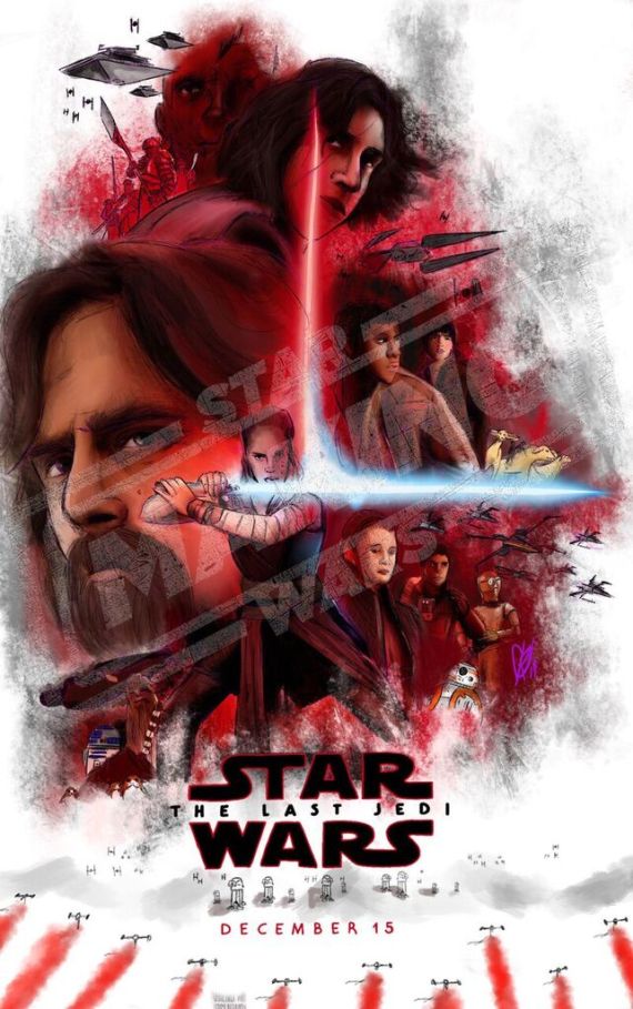 poster the last jedi bozzetto star wars lato chiaro eroi