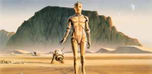 concept art degli automi e droidi c3po ed r2-d2