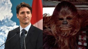 star wars primo ministro justin trudeau canada guai calzini chewbacca