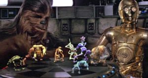 chewbacca c3po star wars episodio iV scacchi ologrammi holochess