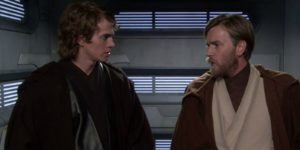 hayden christensen ed ewan mcgregor anakin e obi-wan episodio iii scena tagliata