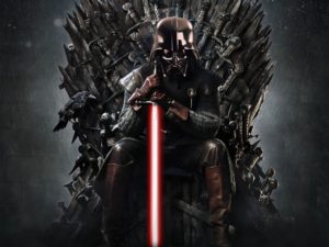 Darth Vader sul trono di spade di Game of Thrones.