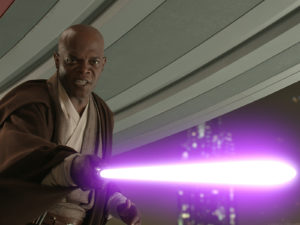 La spada laser viola di Mace Windu.