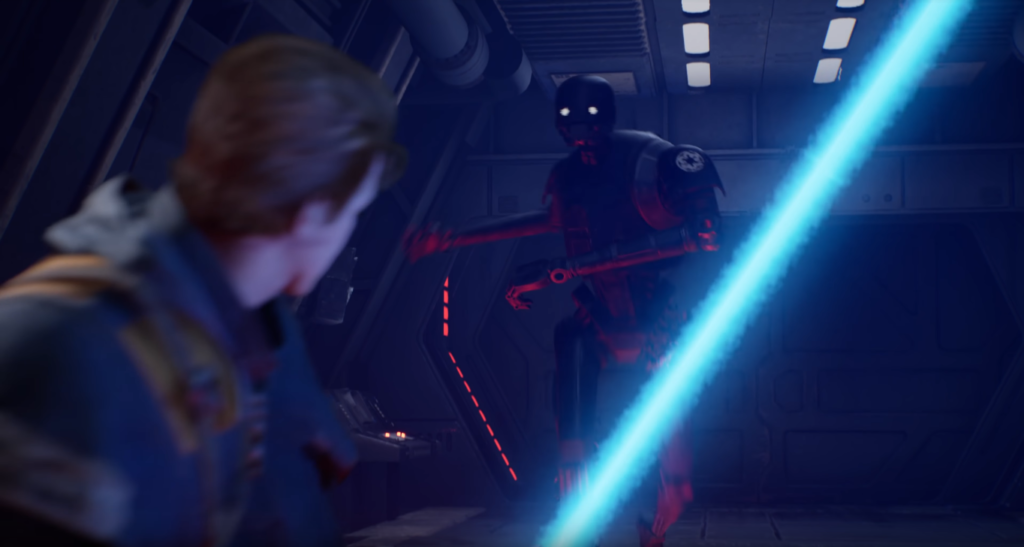 cal affronta droide sicurezza imperiale serie kx finale jedi: fallen order gameplay