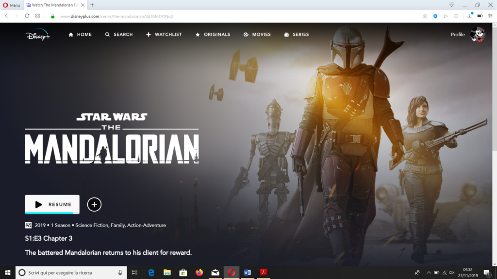 The Mandalorian, serie Disney+