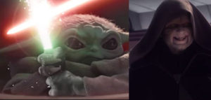 video di palpatine contro baby yoda