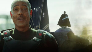 giancarlo esposito Moff Gideon con la Darsakber.