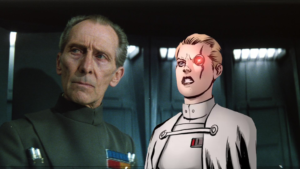 Il Grand Moff Tarkin e la comandante beck