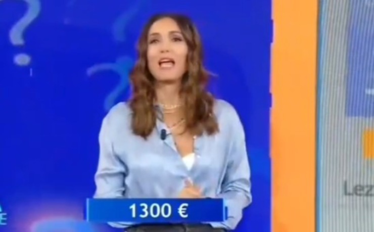 Caterina Balivo e la battuta in questione (giuseppe candela X foto)